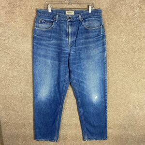 L.L.Bean Straight Leg Jeans Mens Size 36 x 30 Blue Medium Wash Denim Relaxed Fit
